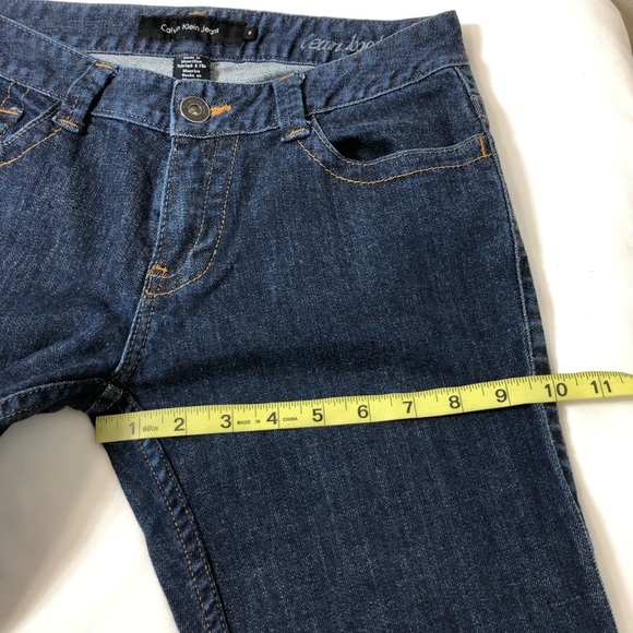 Calvin Klein Jeans Women’s Cotton Blend Mid Rise Lean Bootcut Dark Wash Jeans 6 - Picture 13 of 16